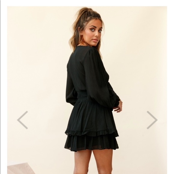 Long sleeved bow-tie front dress - Picture 2 of 3